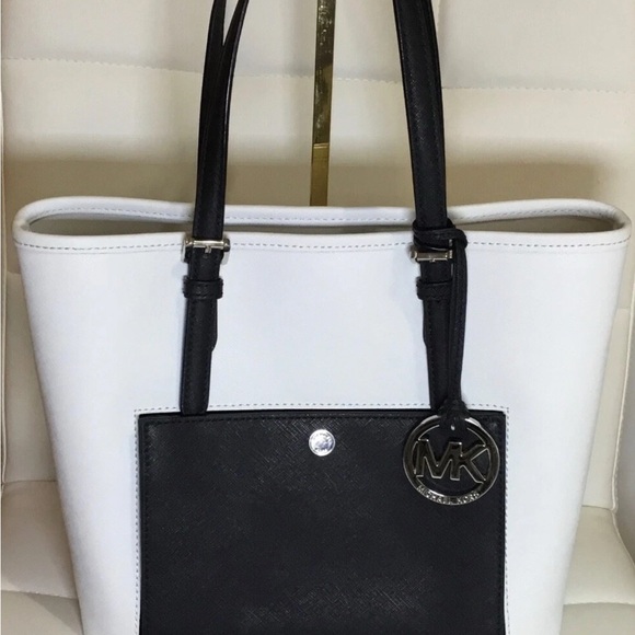 Michael Kors Two-Tone Black and White Tote - Picture 1 of 11